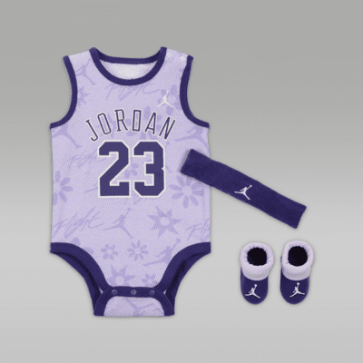 Jordan 23 Jersey Baby 0 9M 3 Piece Bodysuit Box Set. Nike JP